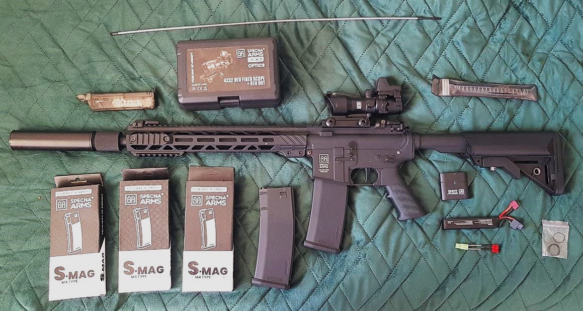 Specna Arms SA-P30 Prime BLDC 14 AEG M4/AR15 + luneta 4x32 RedFiber + kolimator + akcesoria | NOWY, nieużywany.