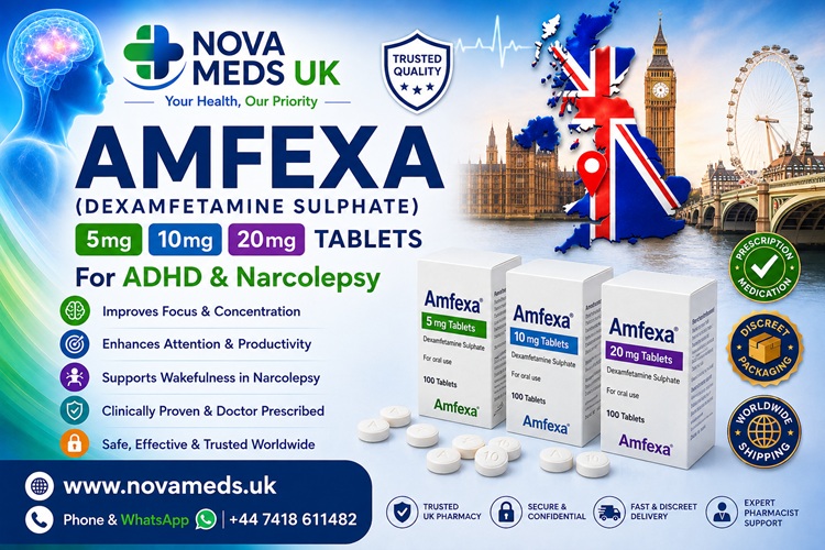 Buy Amfexa 5mg 10mg 20mg Tablets Online UK For ADHD & Narcolepsy Shipping At Best Price