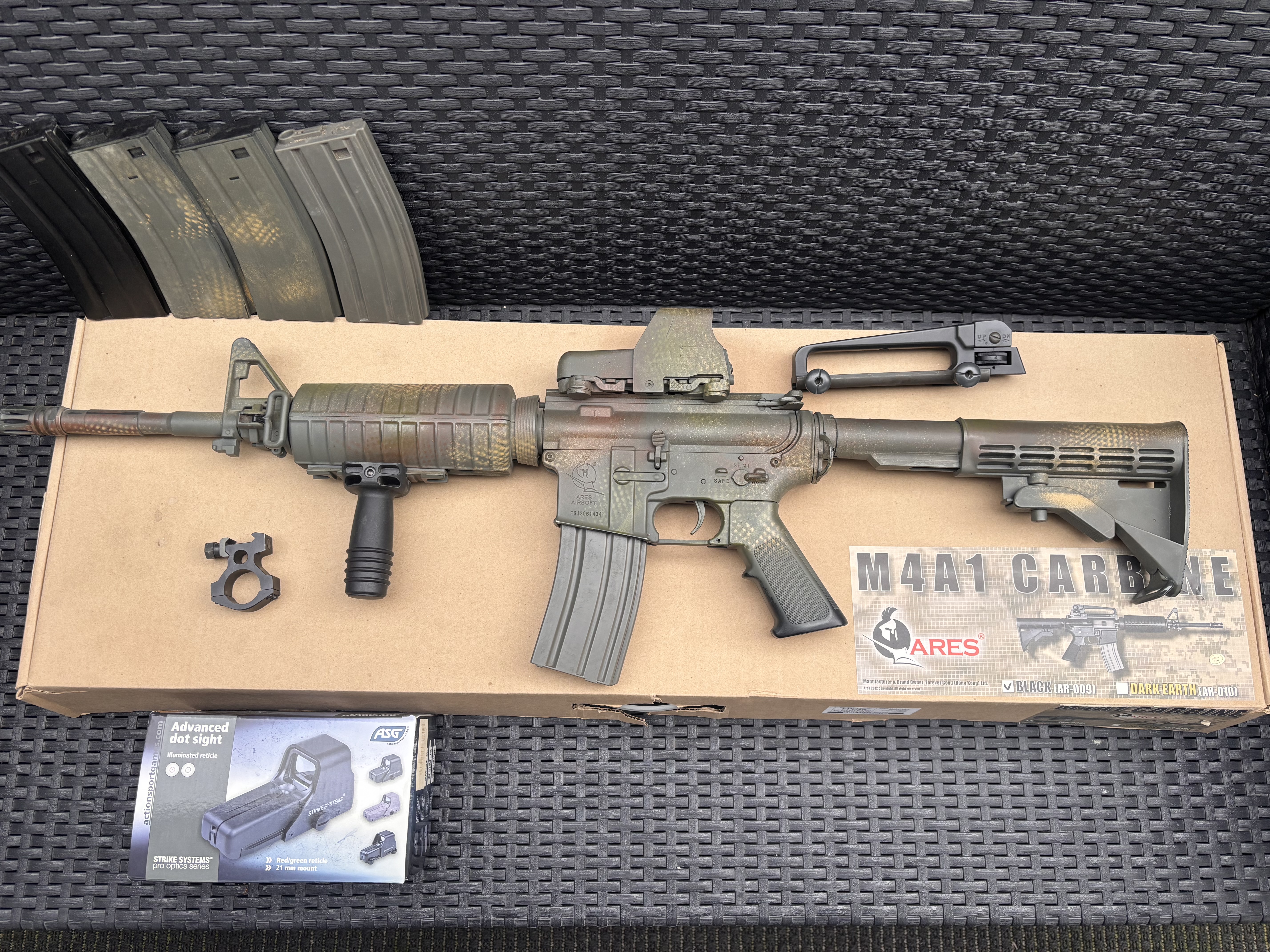 ARES M4A1 AR-009 Full Metal 5 magazynków + kolimator