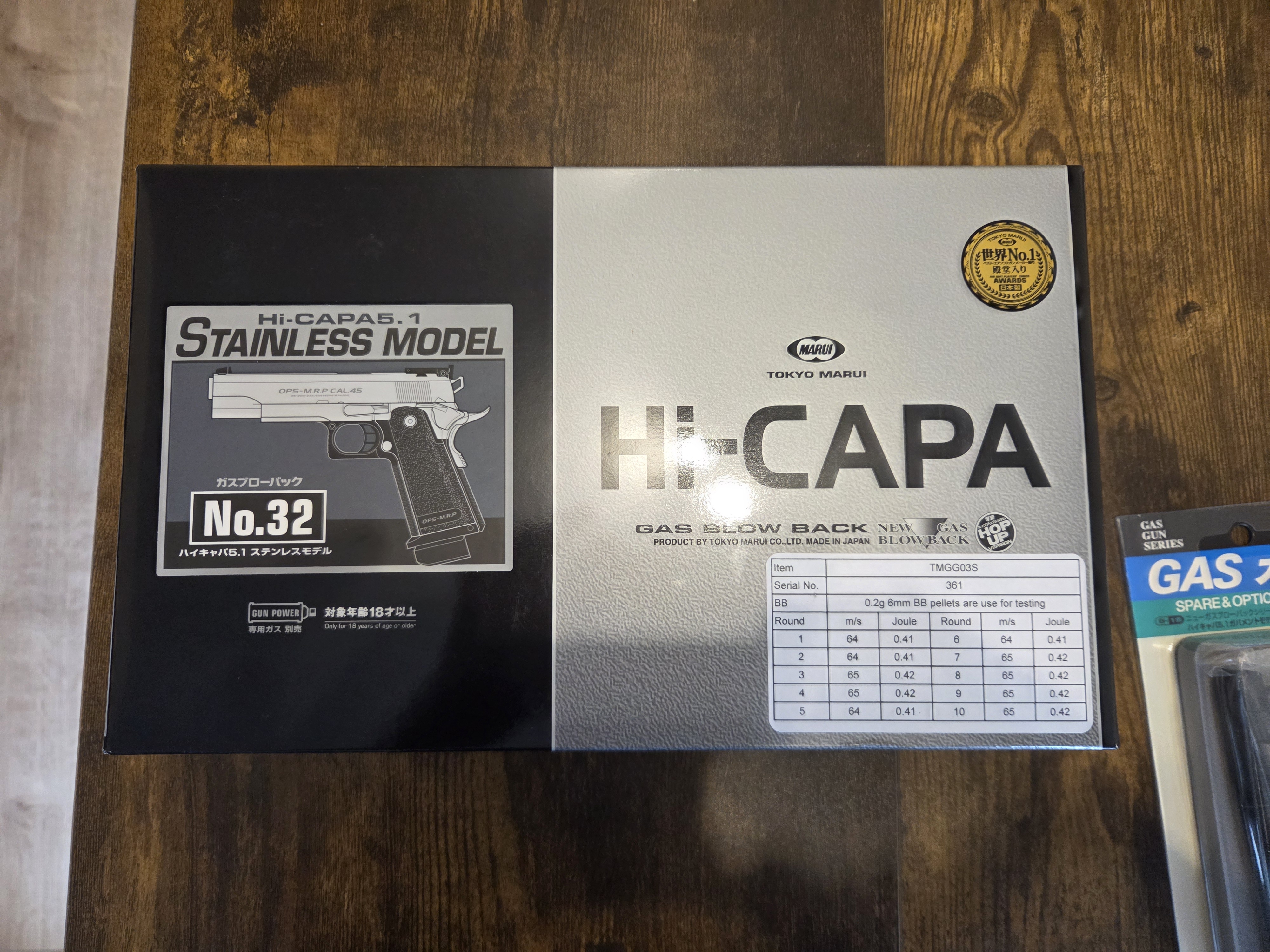 Tokyo Marui Hi-Capa 5.1 Silver + dodatkowy nowy magazynek.