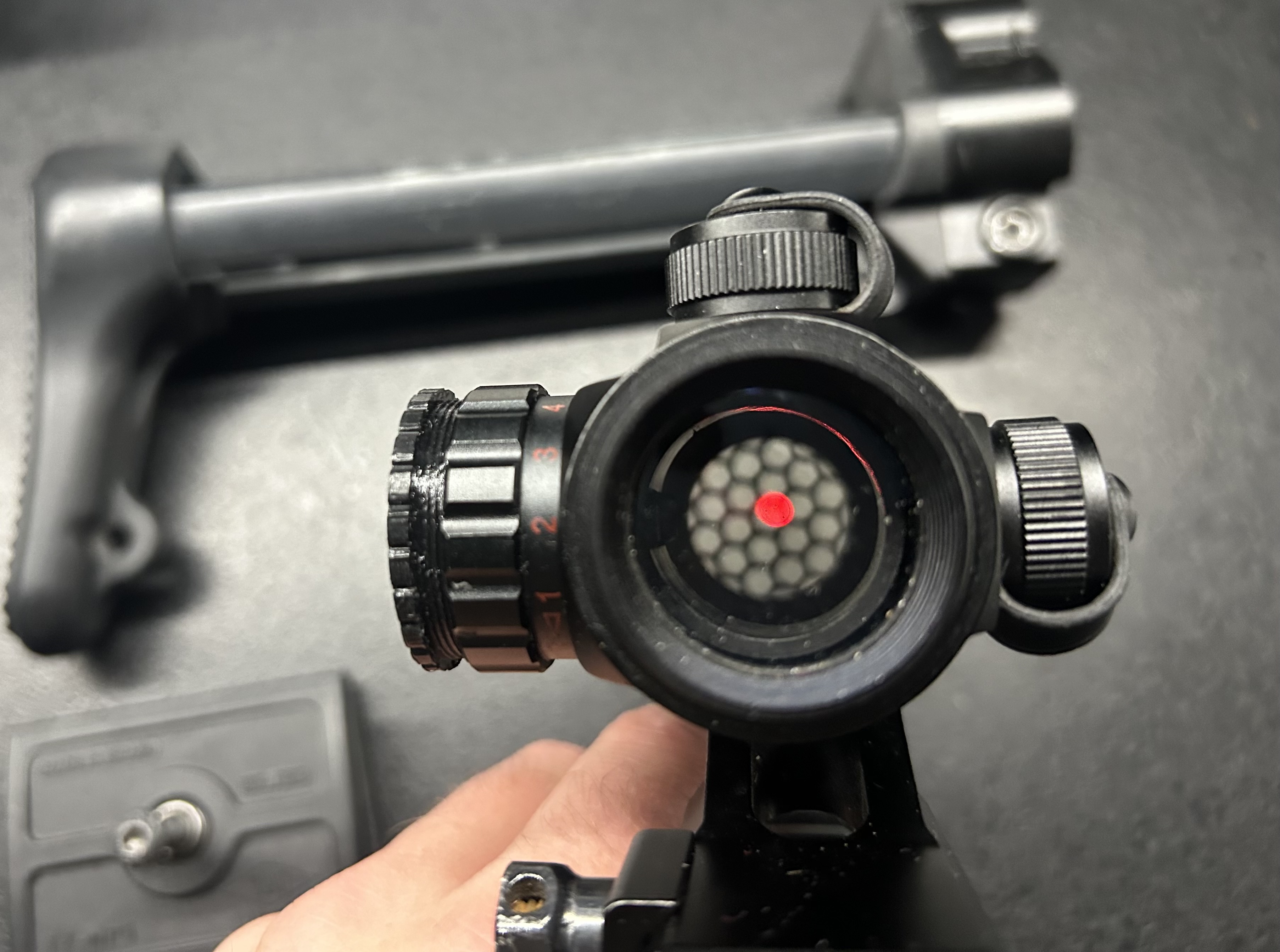 Części mp5 kolba składana a3, szyna RIS, Kolimator Aimpoint, łącznik magazynków