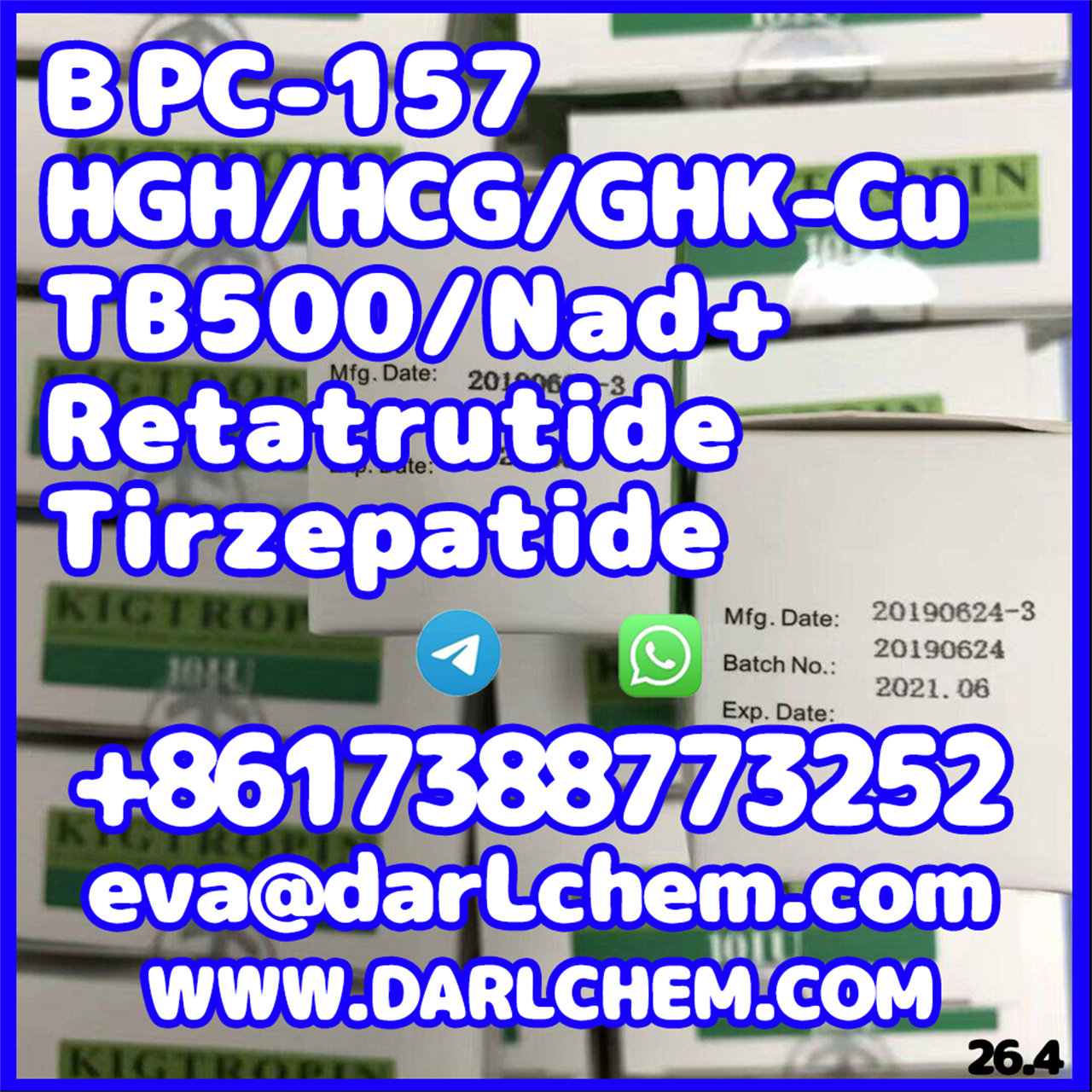 HGH 191AA BPC-157 TB-500 peptides Injections 12629-01-5 peptides Injections