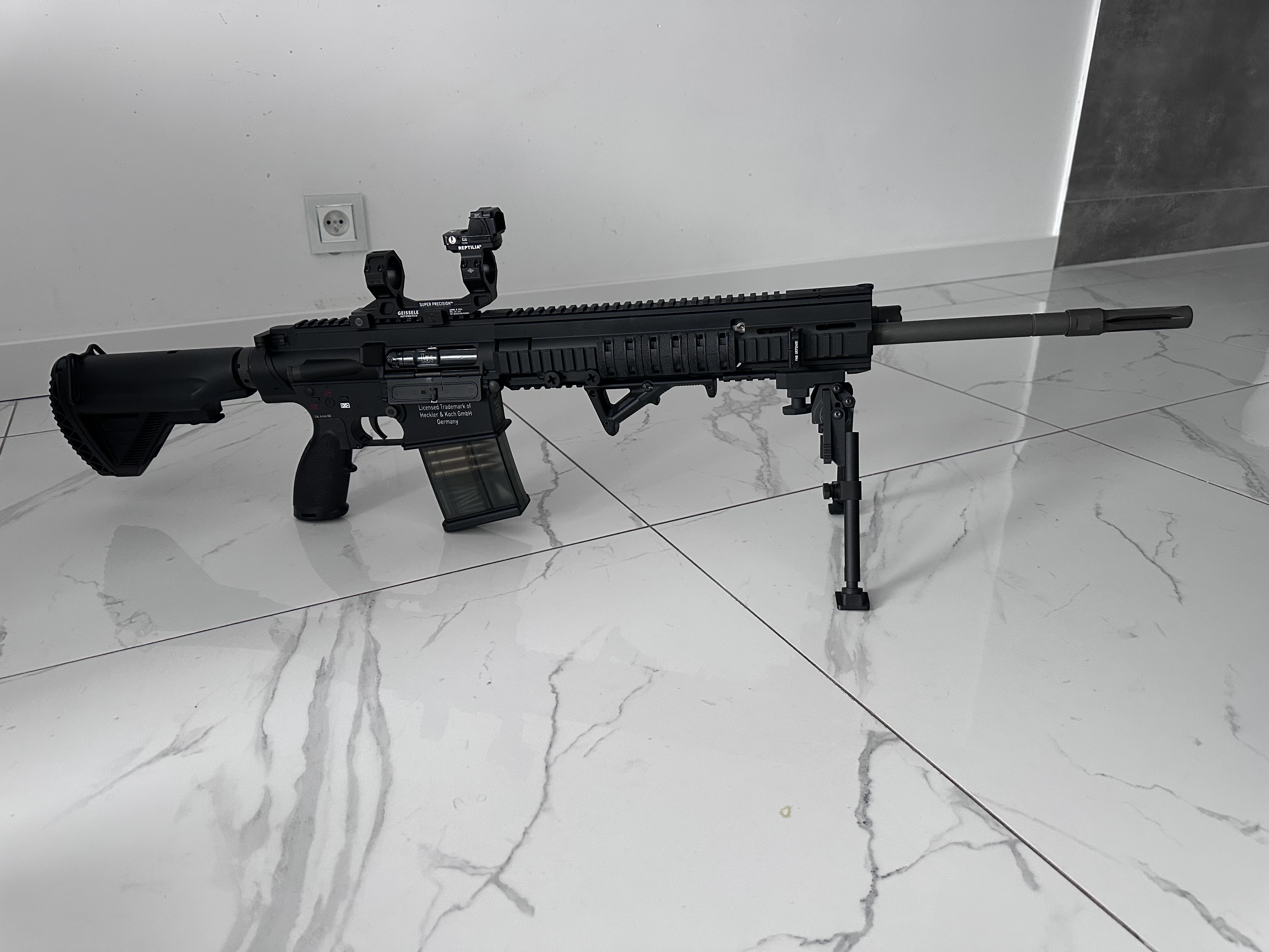 HK417 AEG Sniper V2 Umarex / VFC HK Licensed + bogaty zestaw dodatków | praktycznie nowy