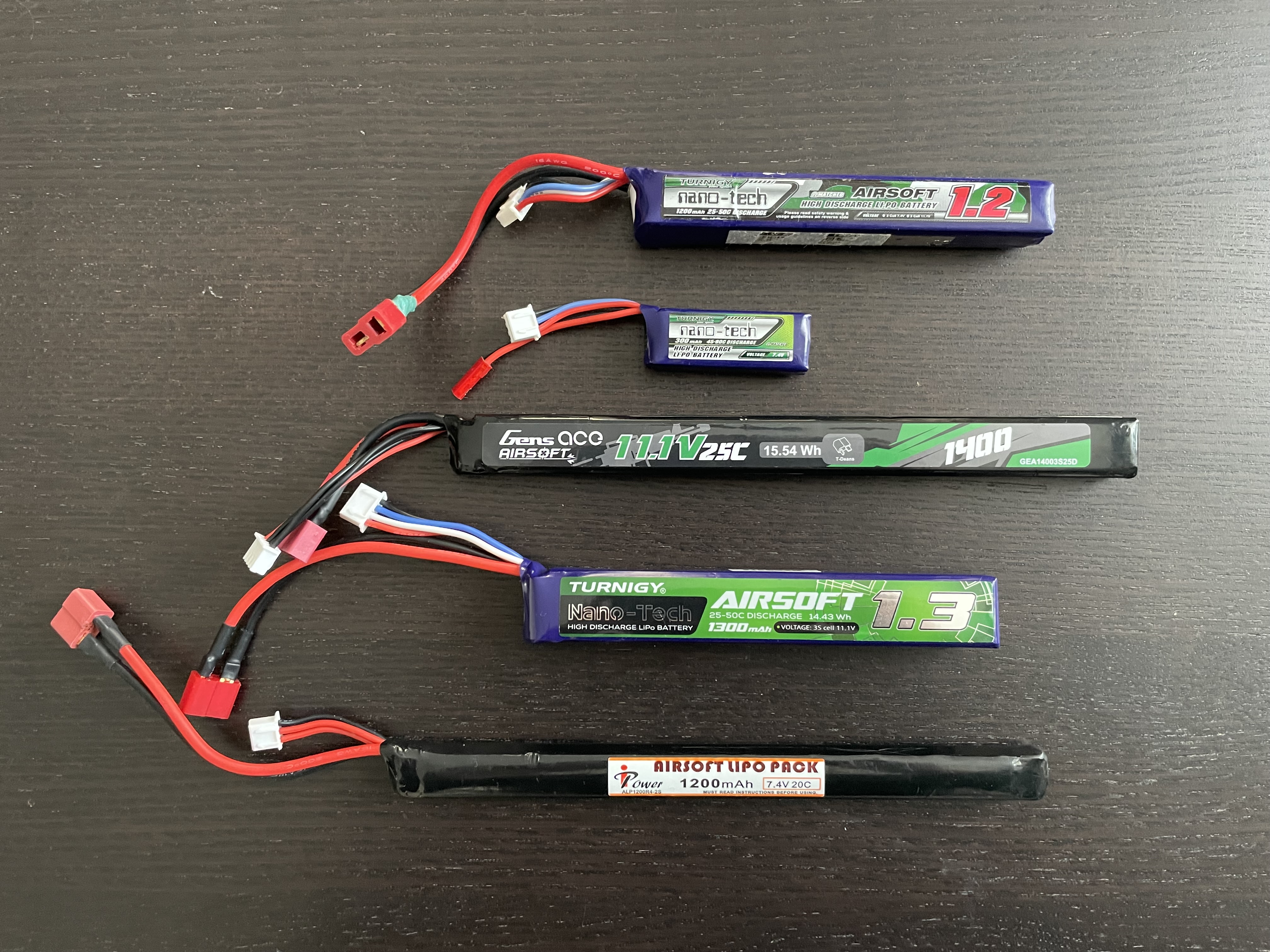 Duży zestaw baterii 11.1V 7.4V GensAce, NanoTech Turnigy T connect