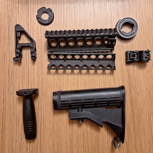 Części zewnętrzne AR15 M4 asg szyna ris kolba BCM