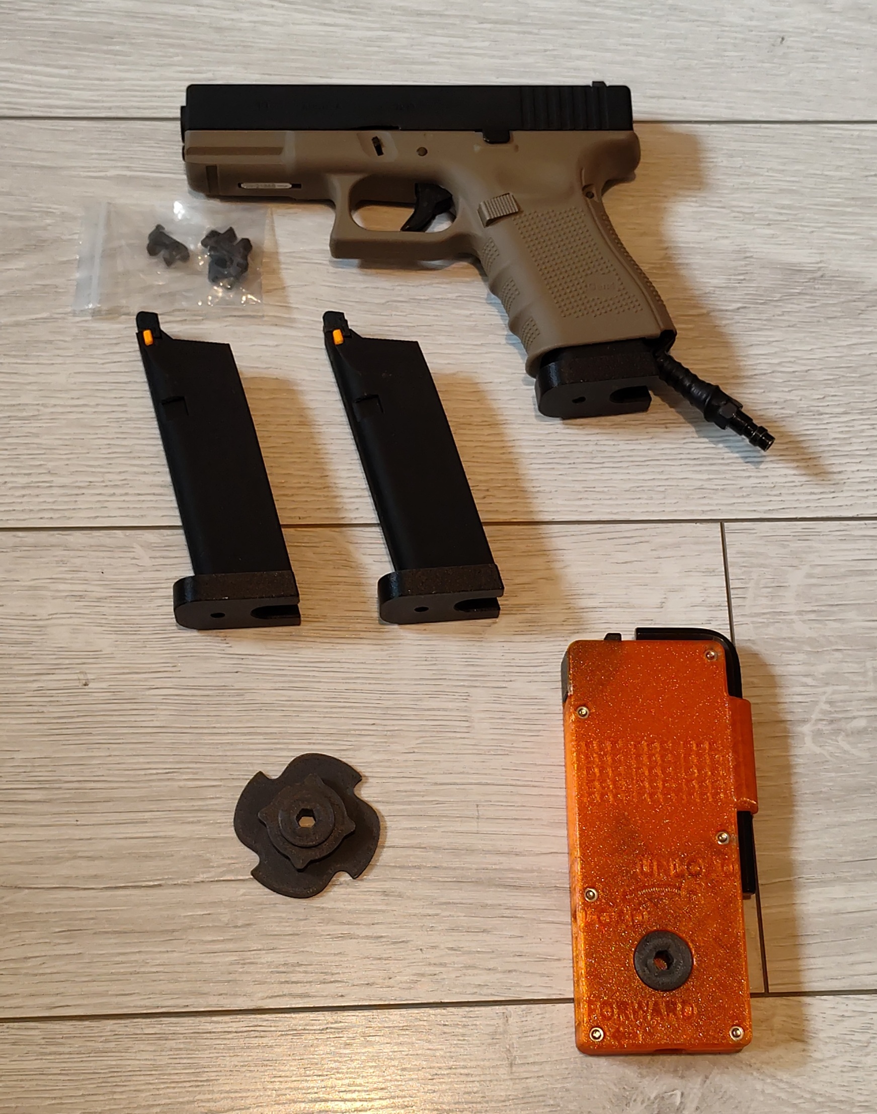 Glock 19 WE z konwersją HPA Frog Engineering