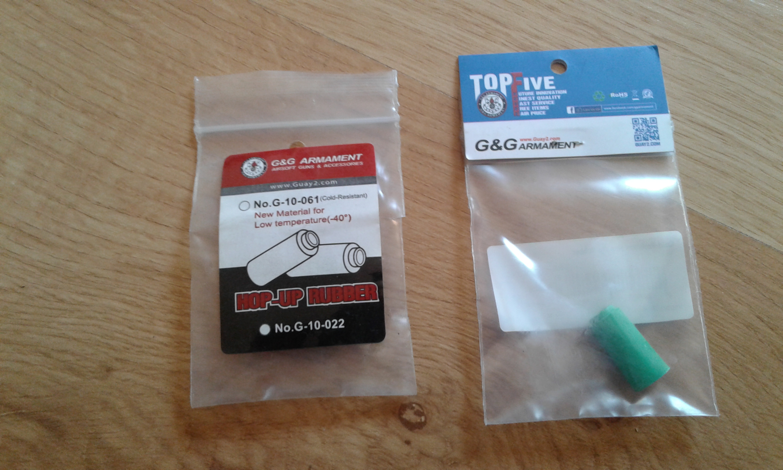 Gumki Hopup G&G, zielone, NOWE