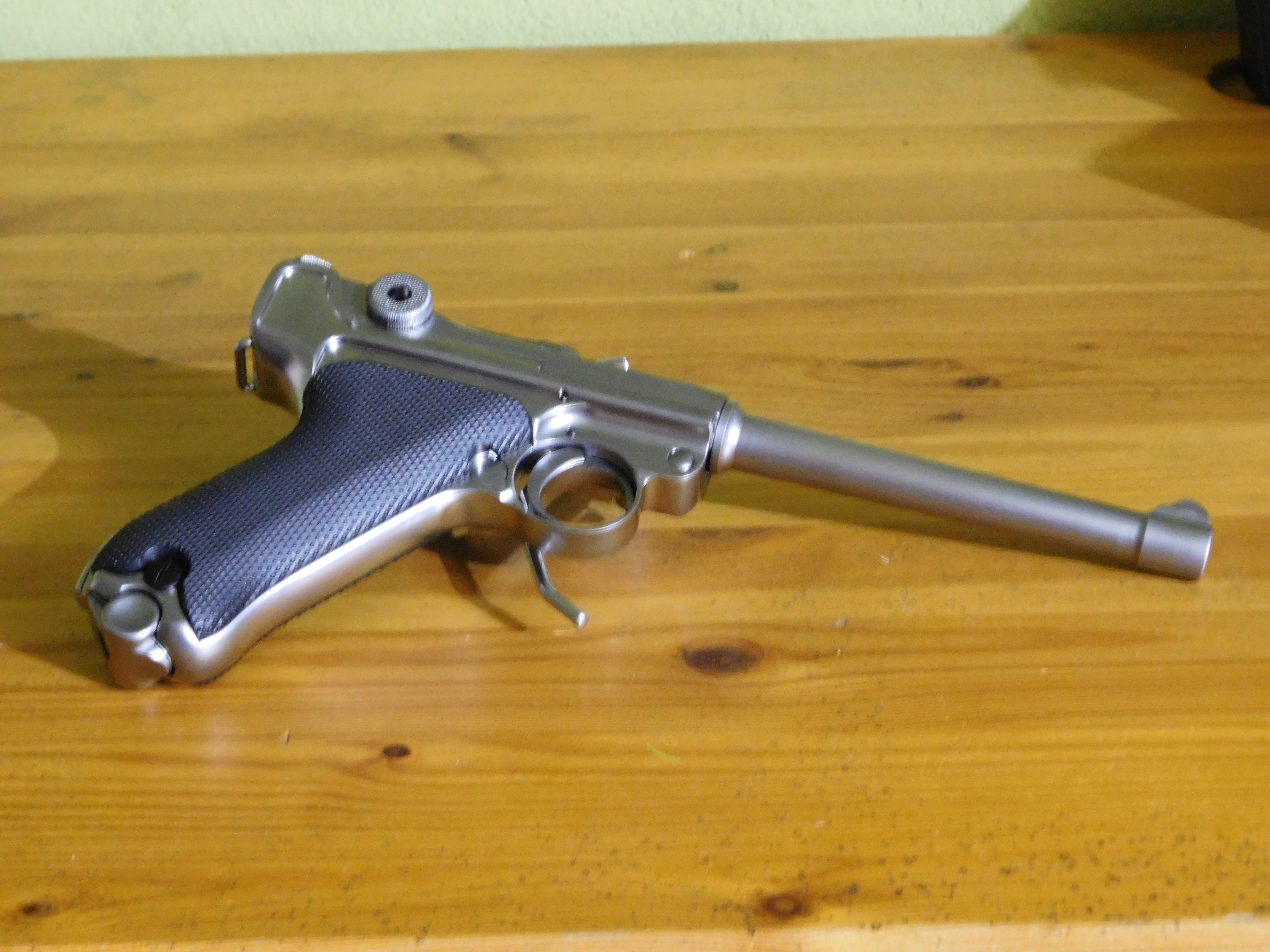 WE GBB pistoletu parabellum luger P08 chrome