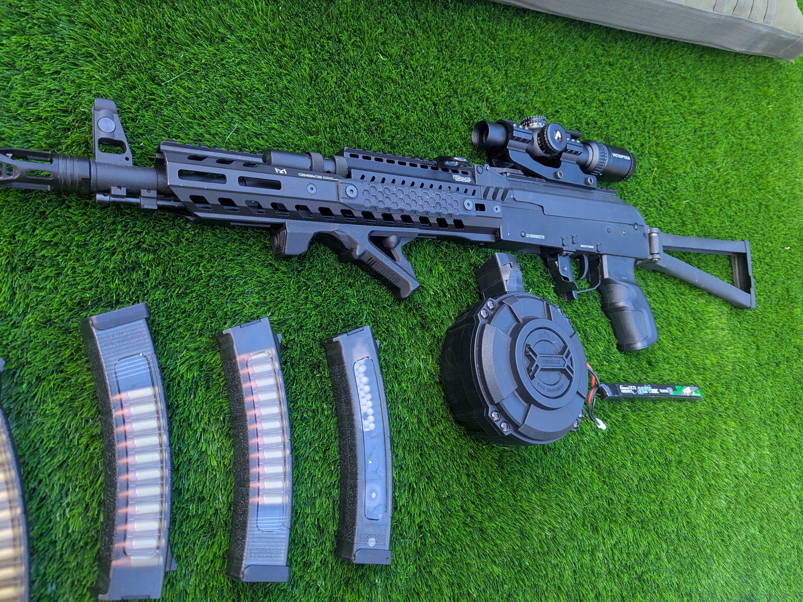 Karabin szturmowy G&G PRK9L wariacja AK47 zestaw z magiem drumm