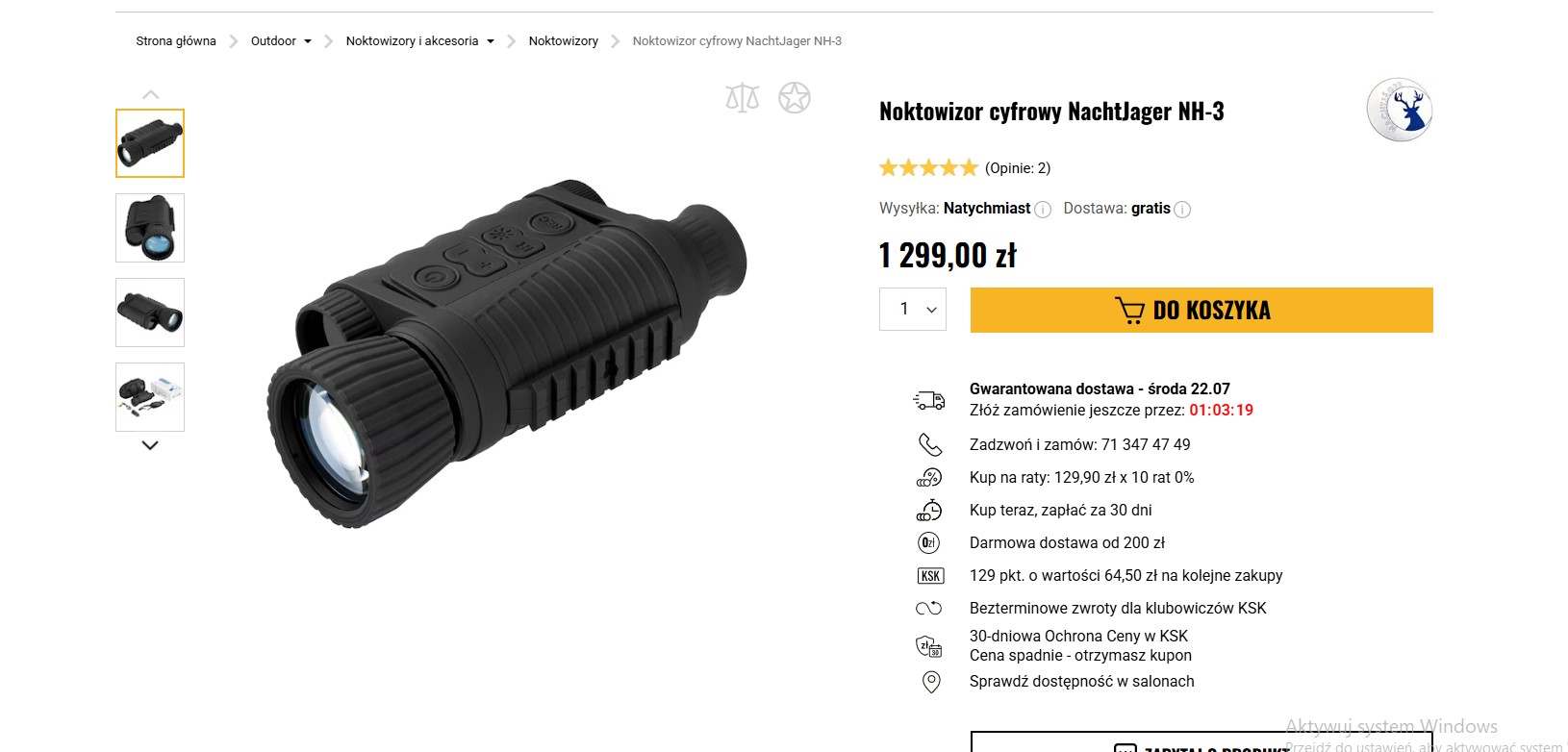 Prawie Nowy noktowizor Nachtyager NH-03 sprzedaje za połowe ceny które kosztuje na militaria