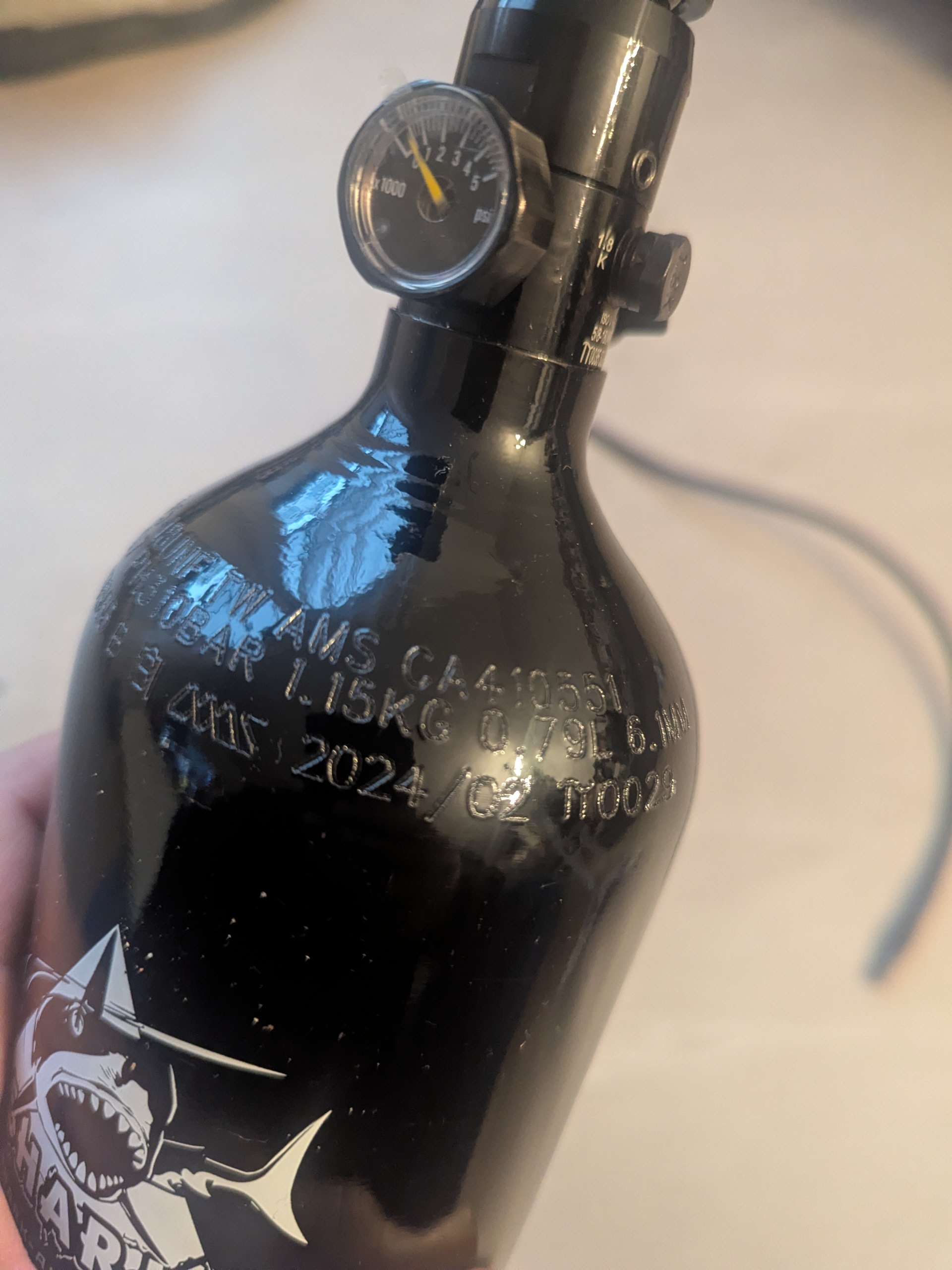 Reduktor, butla, wąż. Zestaw HPA