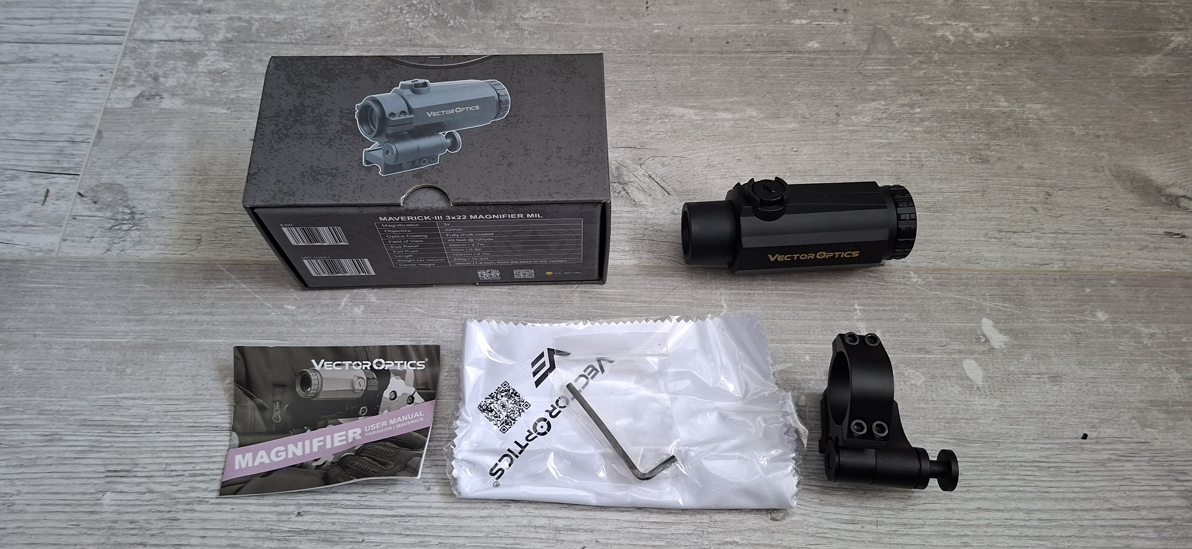 Powiększalnik magnifier Vector Optics Maverick-III 3x22