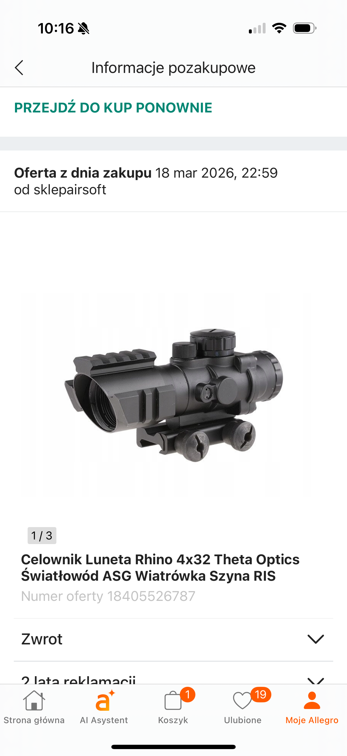 Celownik Luneta Rhino 4x32 Theta Optics