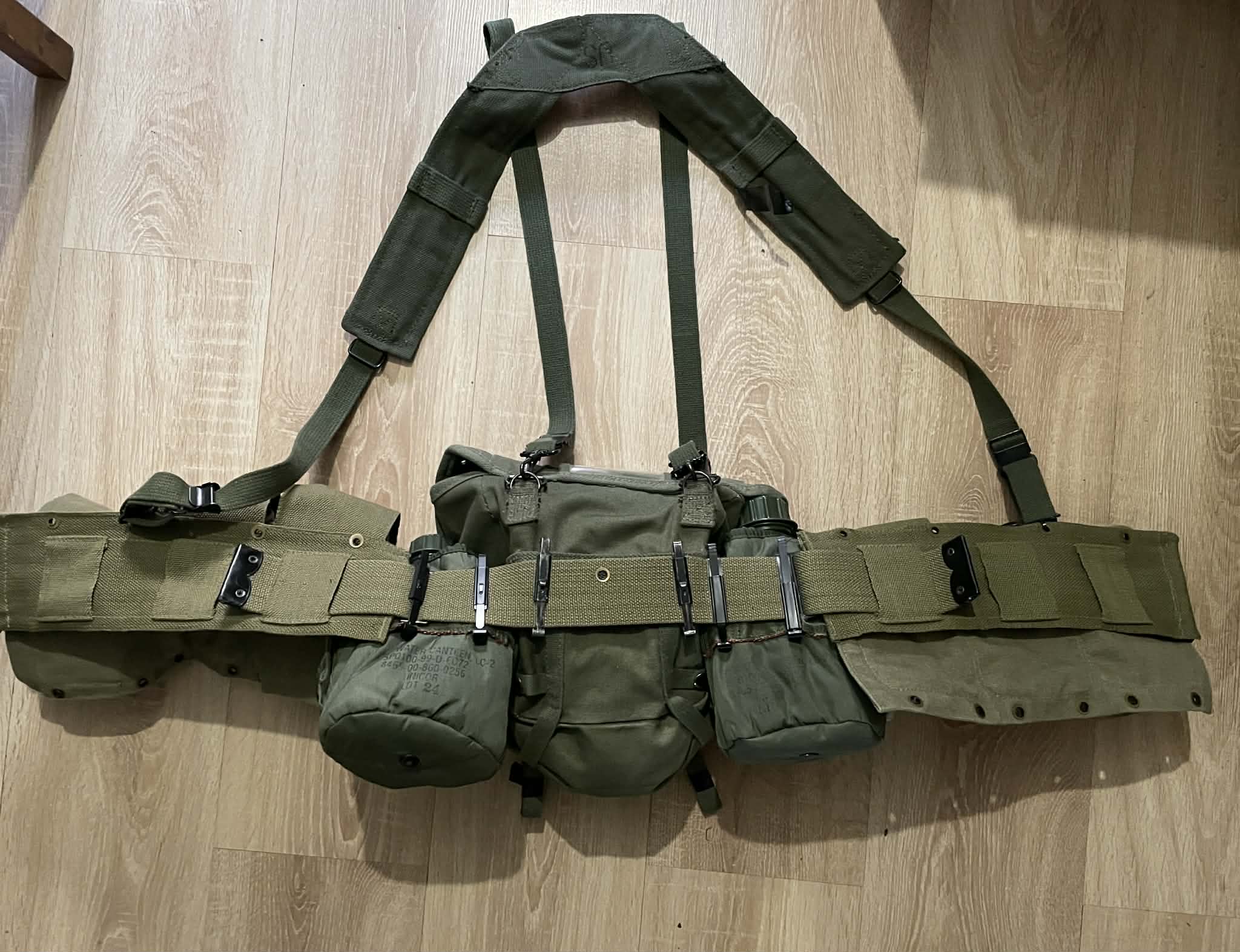 szelki M56 oryginał romiar L + bar belt + butpack zestaw