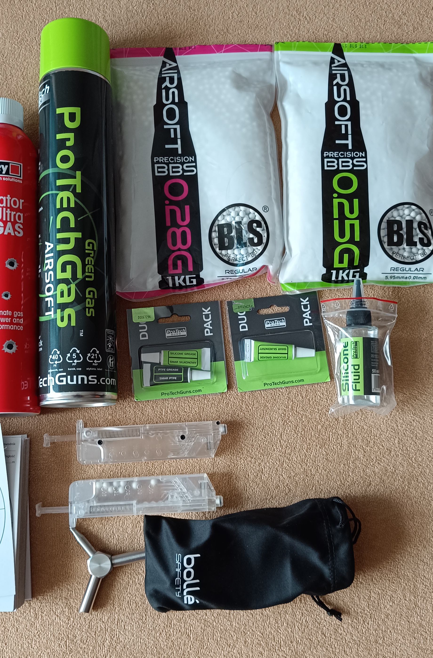 Kulki BLS, green gas, torba itp