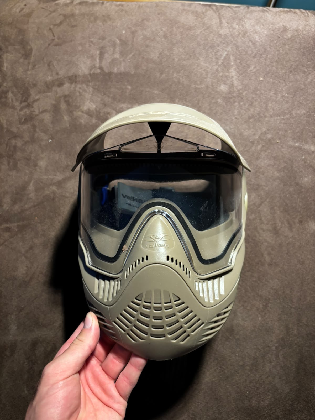 Valken MI-7 Thermal Tan – maska paintballowa ASG pełna z daszkiem