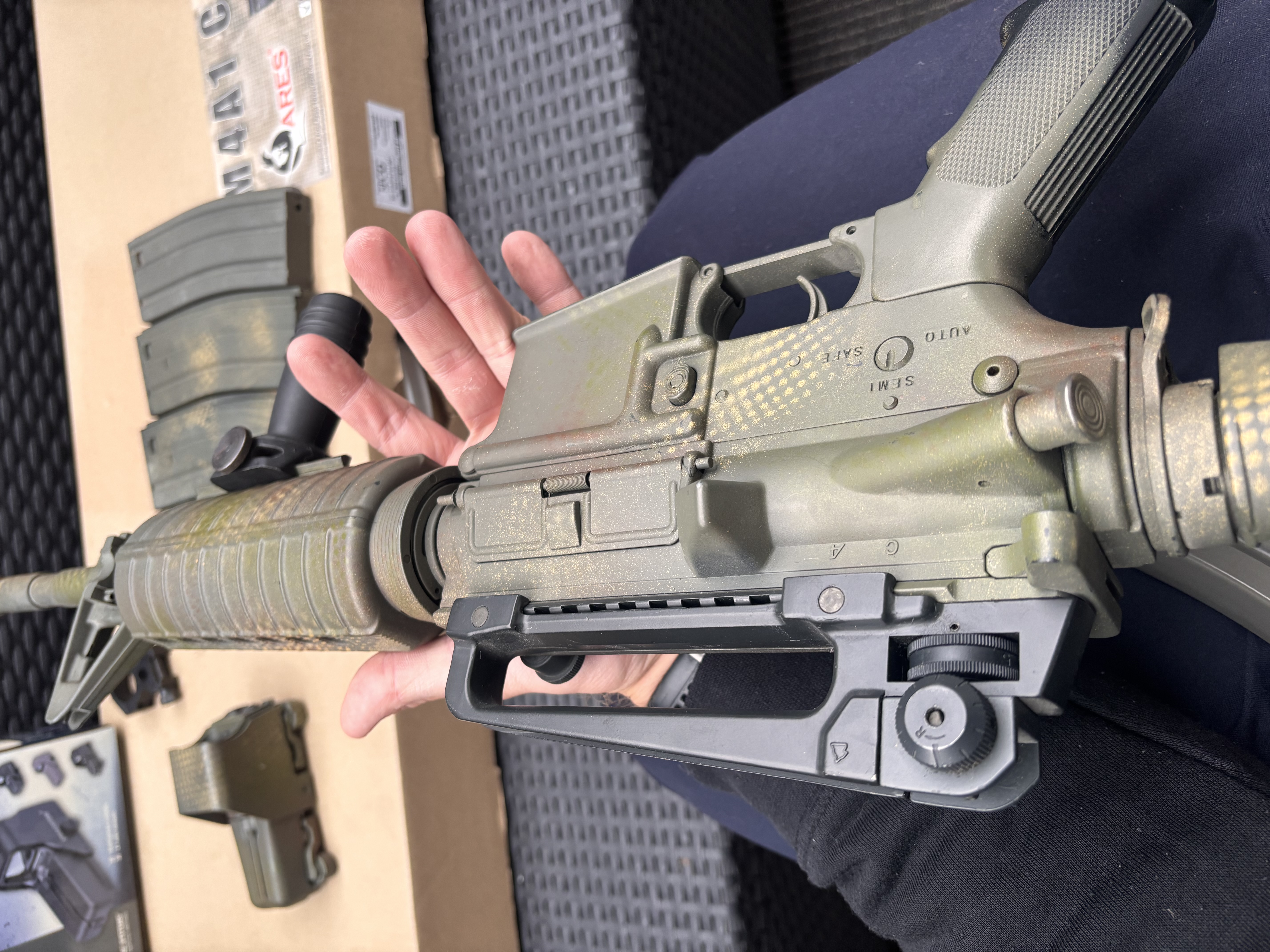 ARES M4A1 AR-009 Full Metal 5 magazynków + kolimator