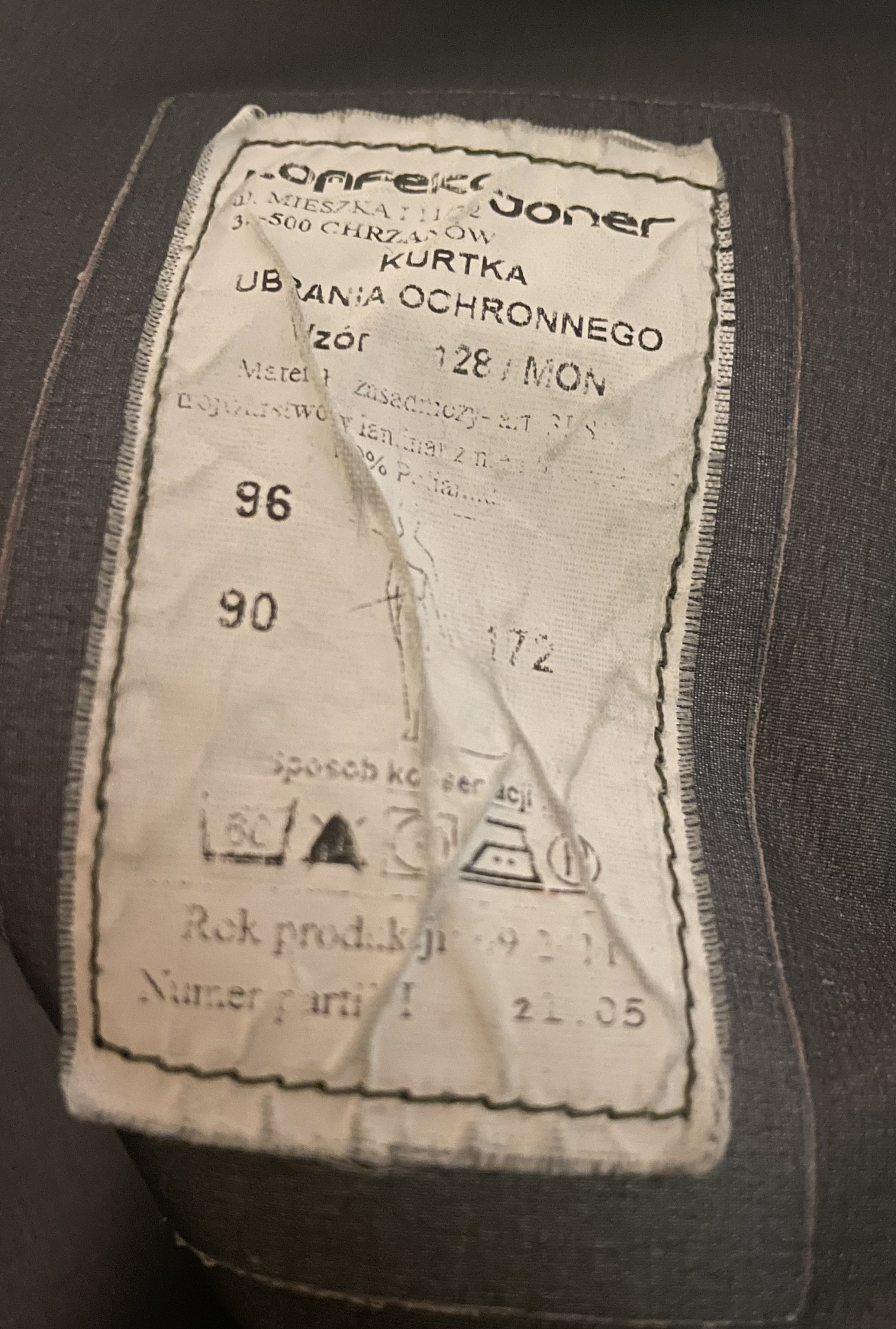 Ubranie ochronne 128/mon 96/172/90 wz.93