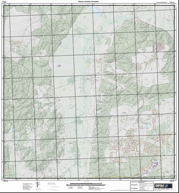 Mapa w skali 1:10.000 i 1:25.000 UTM(mgrs) w standardzie NATO