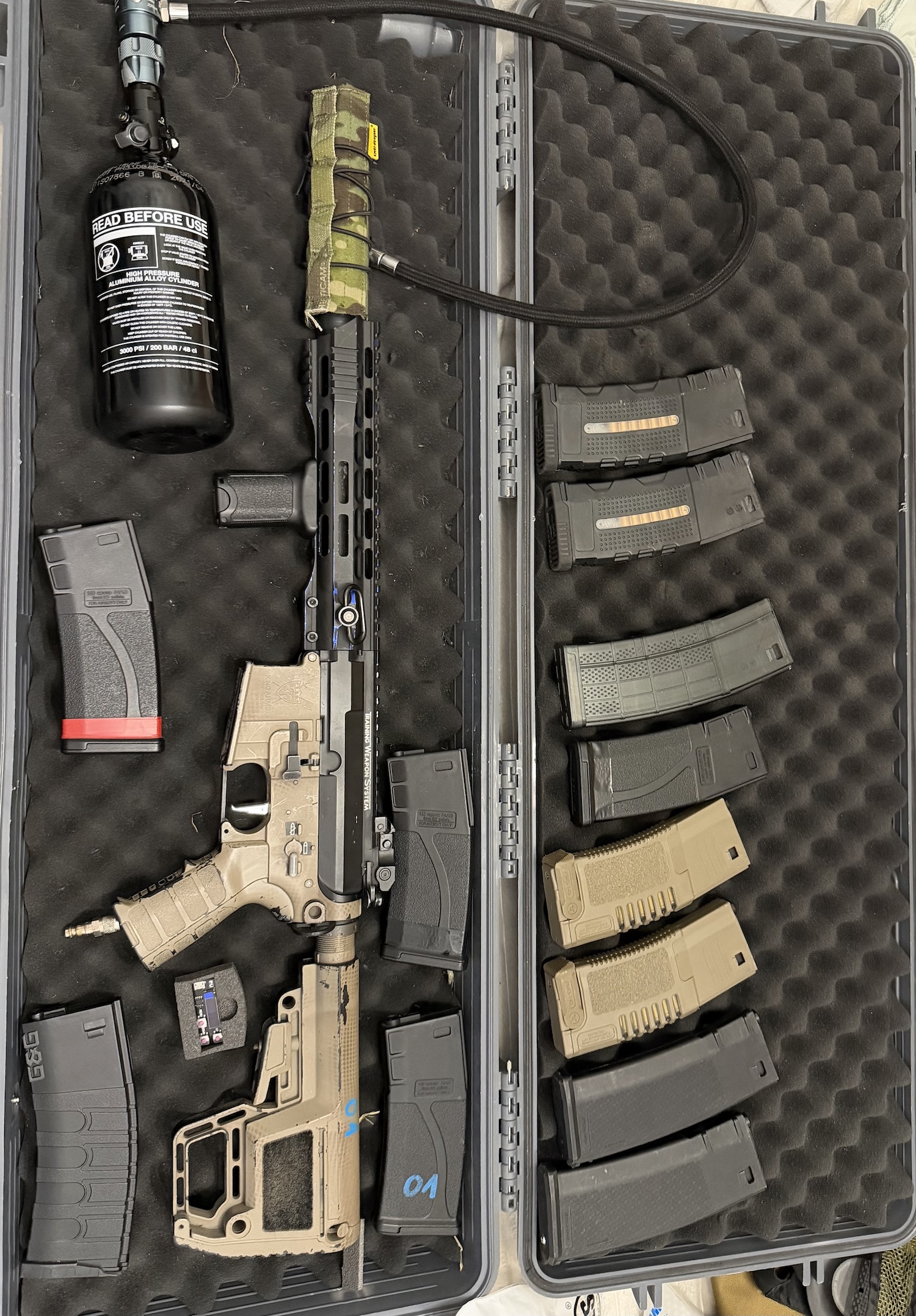 Zestaw hpa z repliką M4 TWS od KWA + regulator + butla + mamba + magazynki