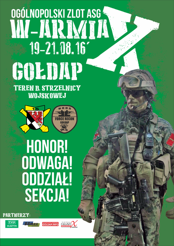 Ogólnopolski Zlot ASG "W-ARMIA X'16" - plakat